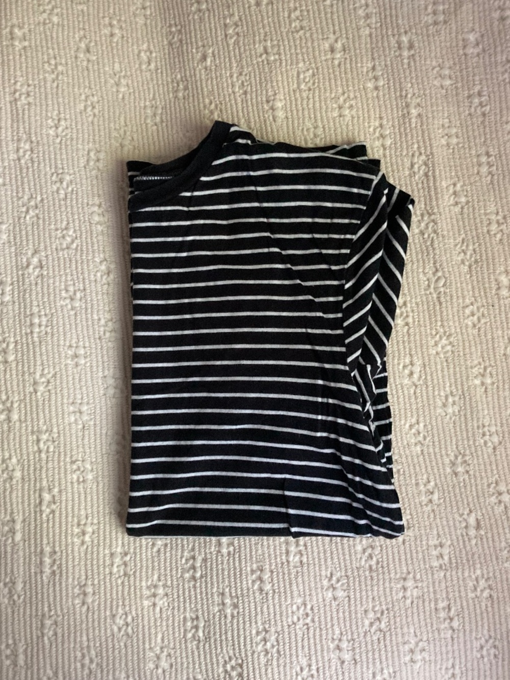 Striped black & white cotton tee